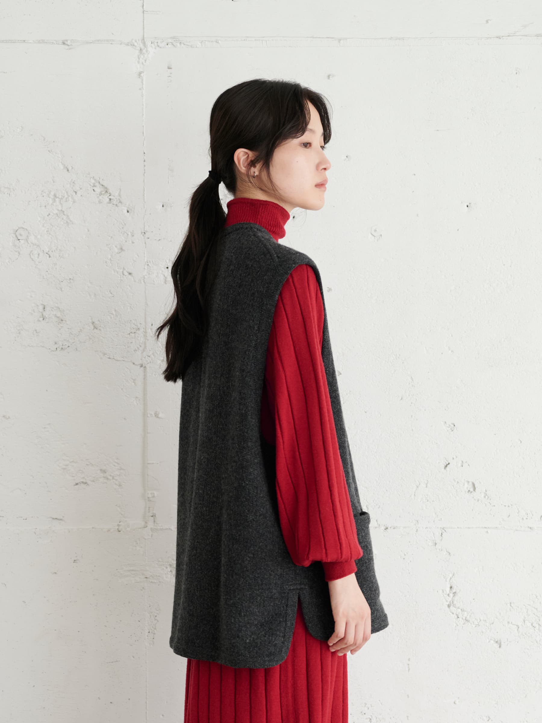 Nikki ESSENTIAL PIECES Felting Wool Knit Vest - 〈O2〉BETTER THAN