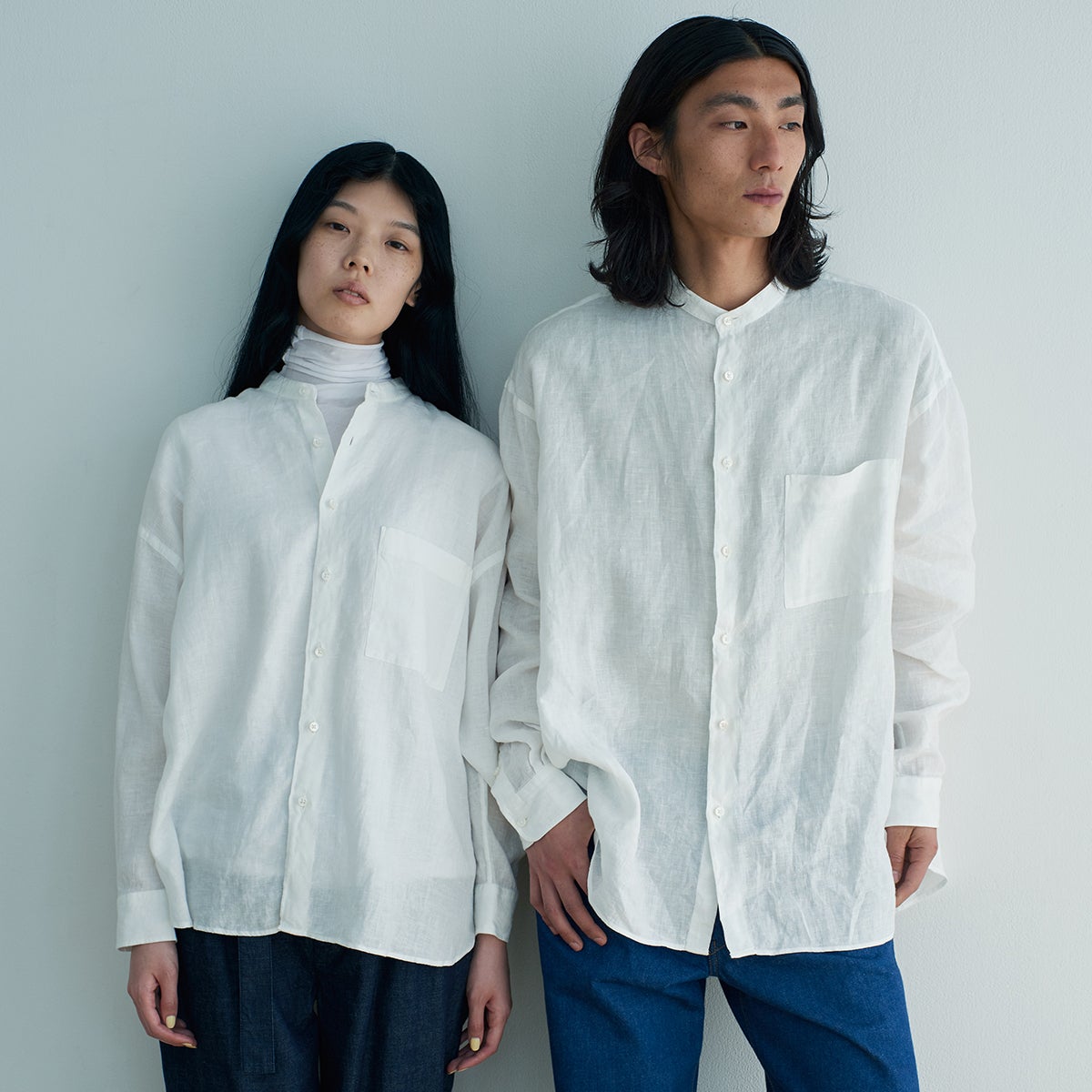 かわり芽］ウールをまとうバンドカラーシャツ – FUNQTEN 日本製 VOO 