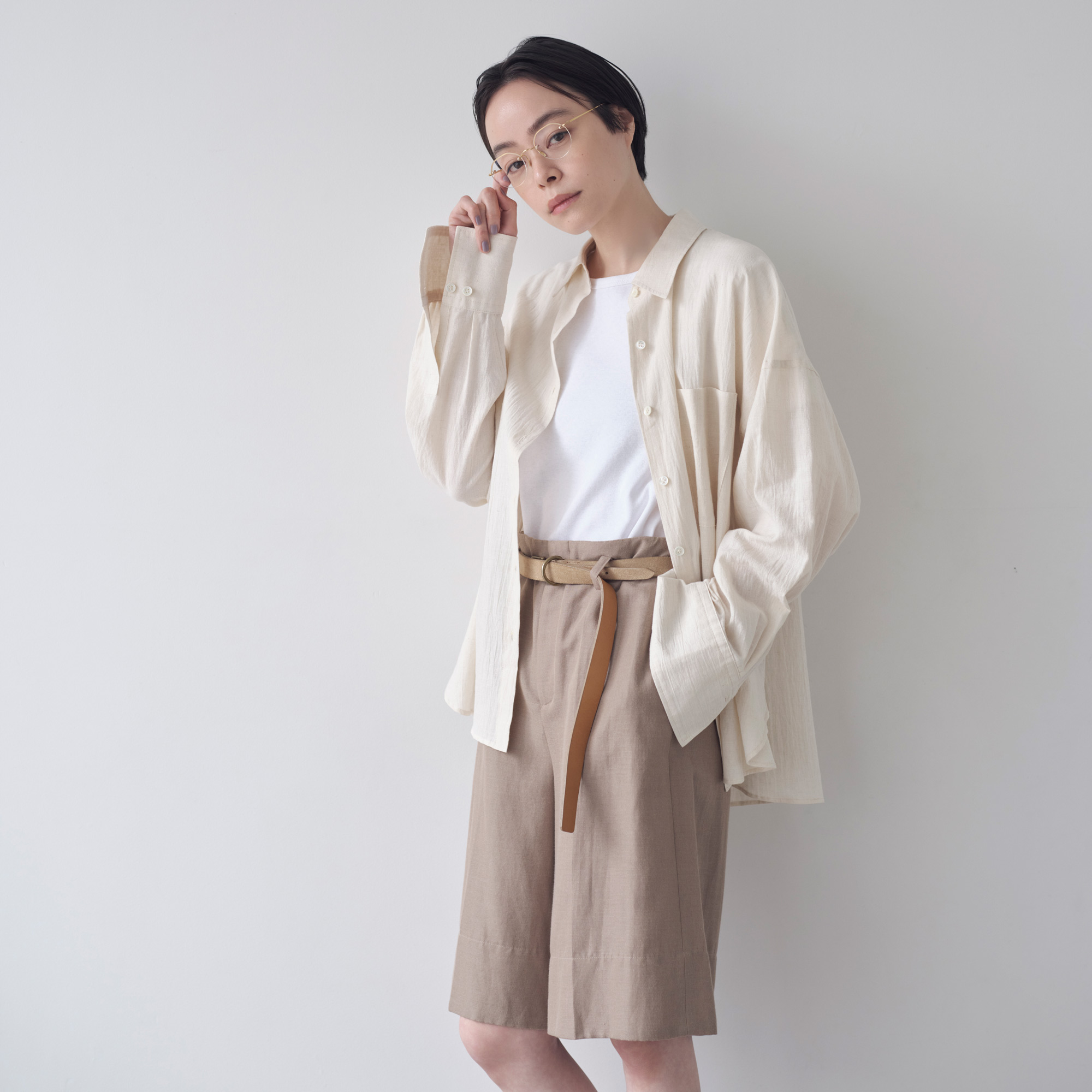 ロング丈リネンシャツ - ［Cacco］Kanoco＋Hobonichi