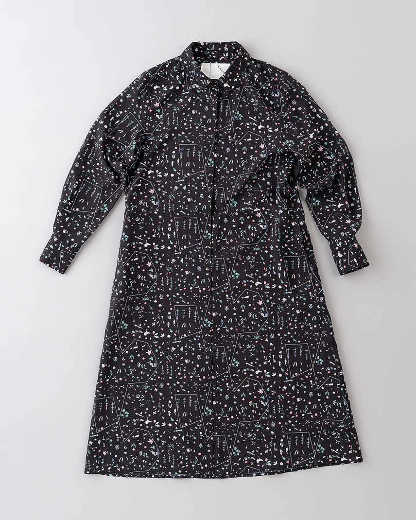 CACUMA 花柄シャツワンピース Mサイズ 昼に浮く花のシャツワンピース - CACUMA 2024SS 渡邉良重さんの服