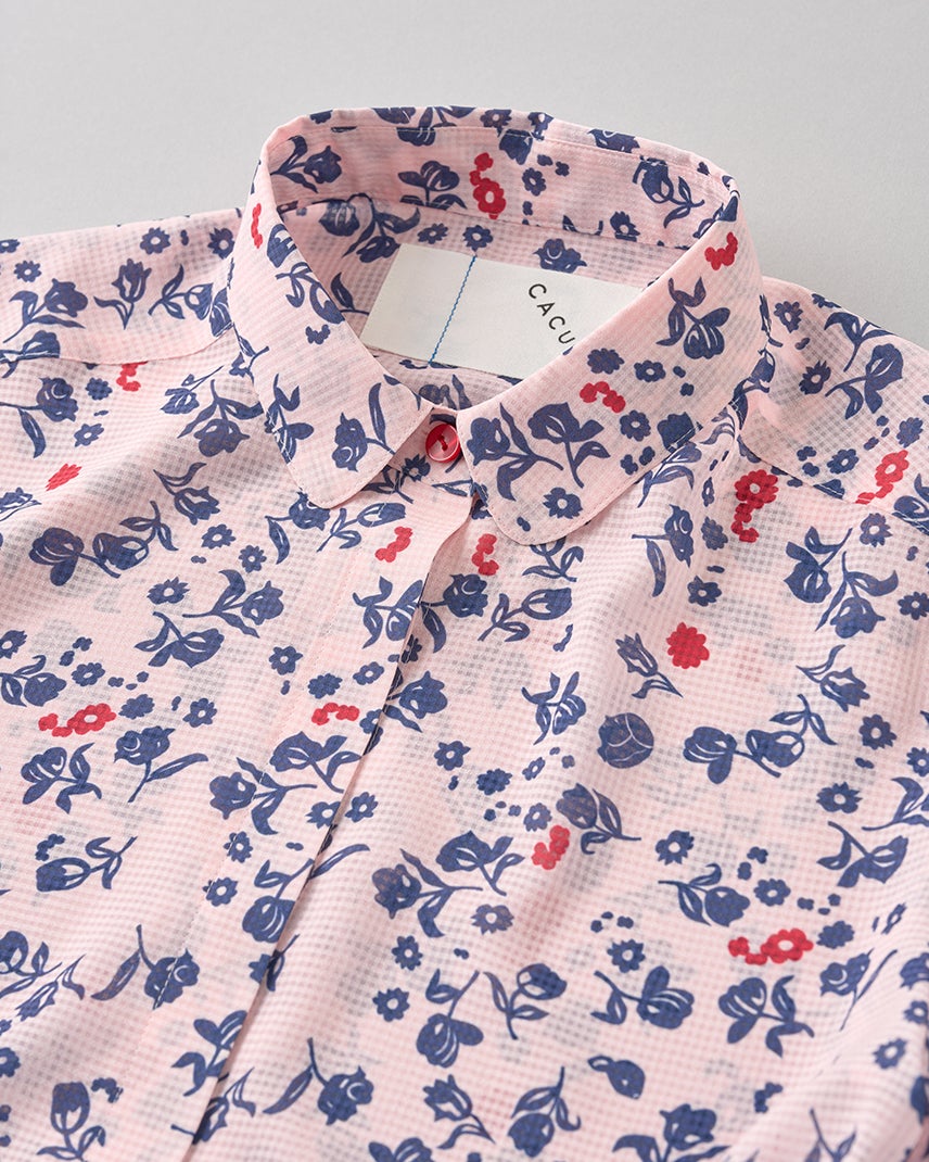 昼に浮く花のシャツワンピース - CACUMA 2024SS 渡邉良重さんの服