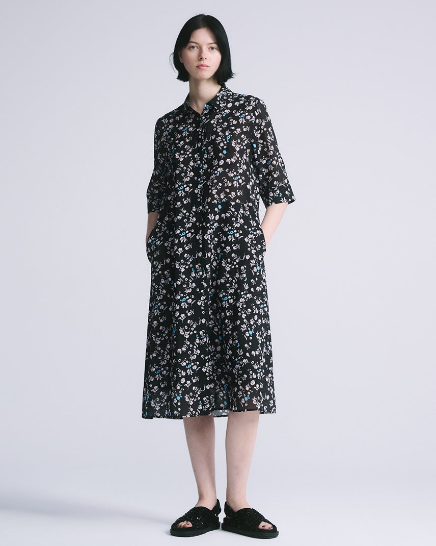 夜に浮かぶ花のシャツワンピース - CACUMA 2024SS 渡邉良重さんの服 