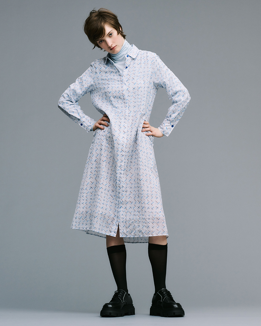 wavy checkのシャツワンピース - CACUMA2023AW 渡邉良重さんの服