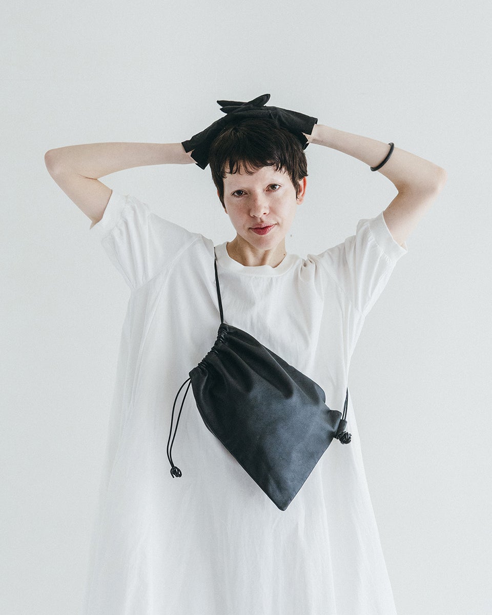 ほぼ日　ケサバッグ　KESABAG レザー　黒 WITH fog linen work・ miiThaaii ケサ ショルダーバッグ