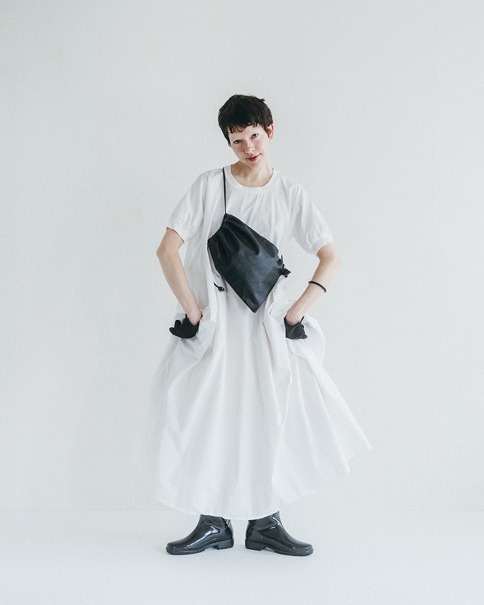 タンカ　ホワイトターラー　掛け軸 WITH fog linen work・ miiThaaii ケサ ショルダーバッグ