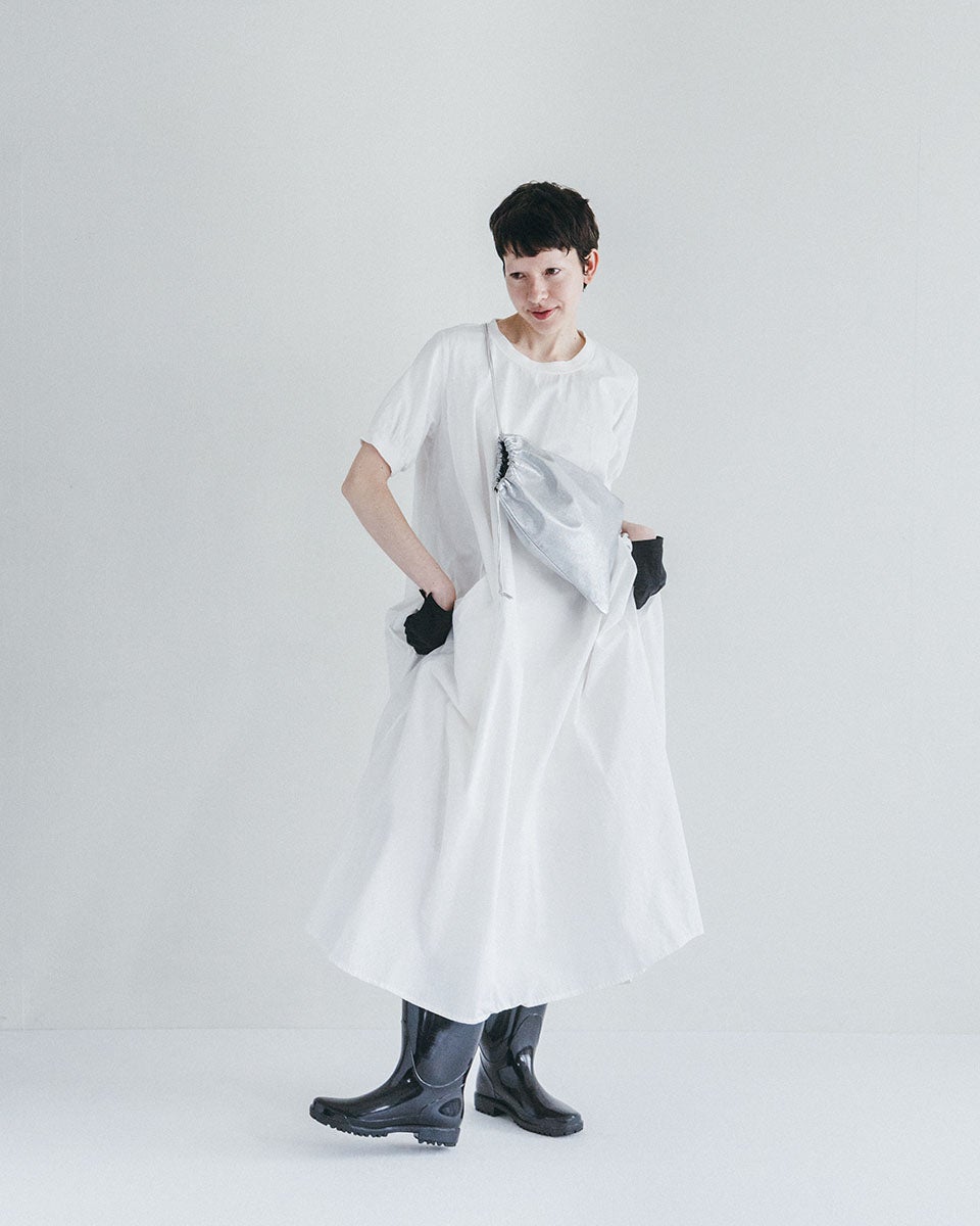 田中美和子 レザー ケサ ショルダーバッグ 白 ほぼ日 WITH fog linen work・ miiThaaii ケサ ショルダーバッグ