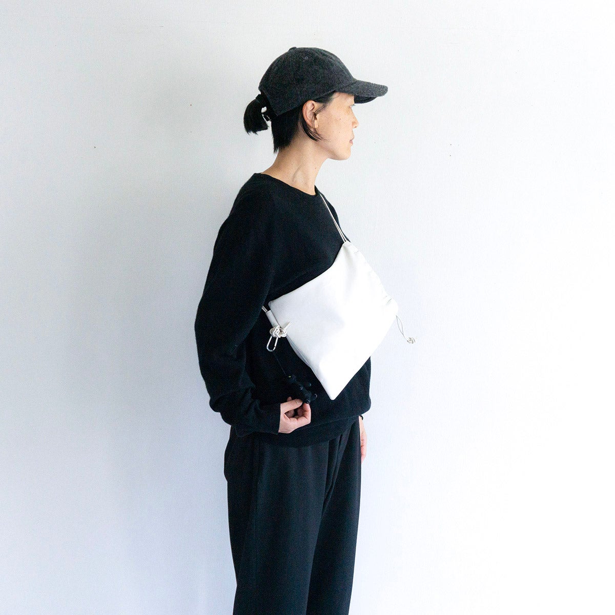 ほぼ日　ケサバッグ　KESABAG レザー　黒 WITH fog linen work・ miiThaaii ケサ ショルダーバッグ