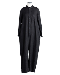 試着のみ　ボイラースーツ　ほぼ日　fog linen work リネンチャコール WITH fog linen work・ miiThaaii ボイラースーツ