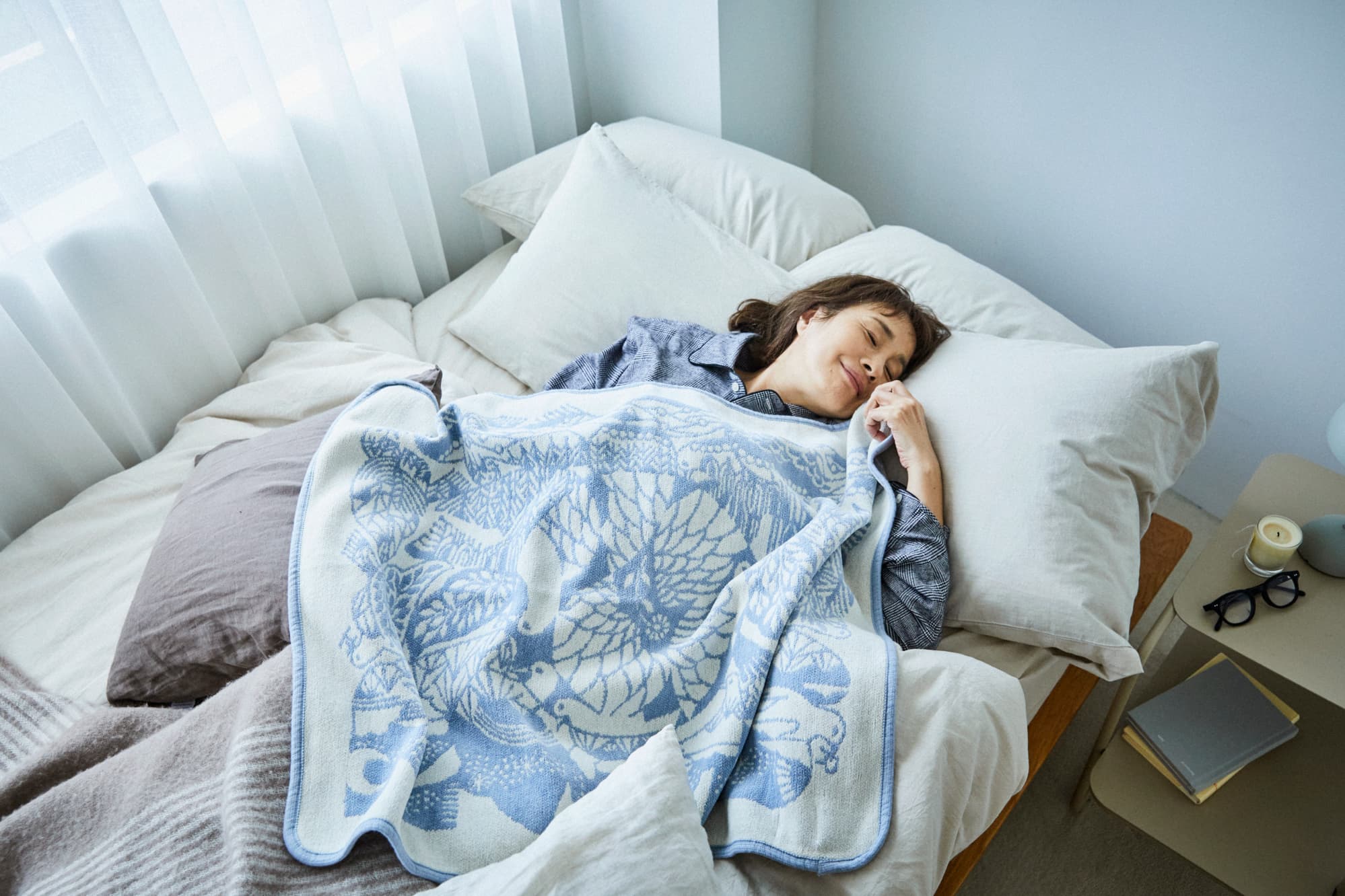 鳥・海・空・森（ブランケット・ブルー） - ほぼ日ハラマキ あたためる