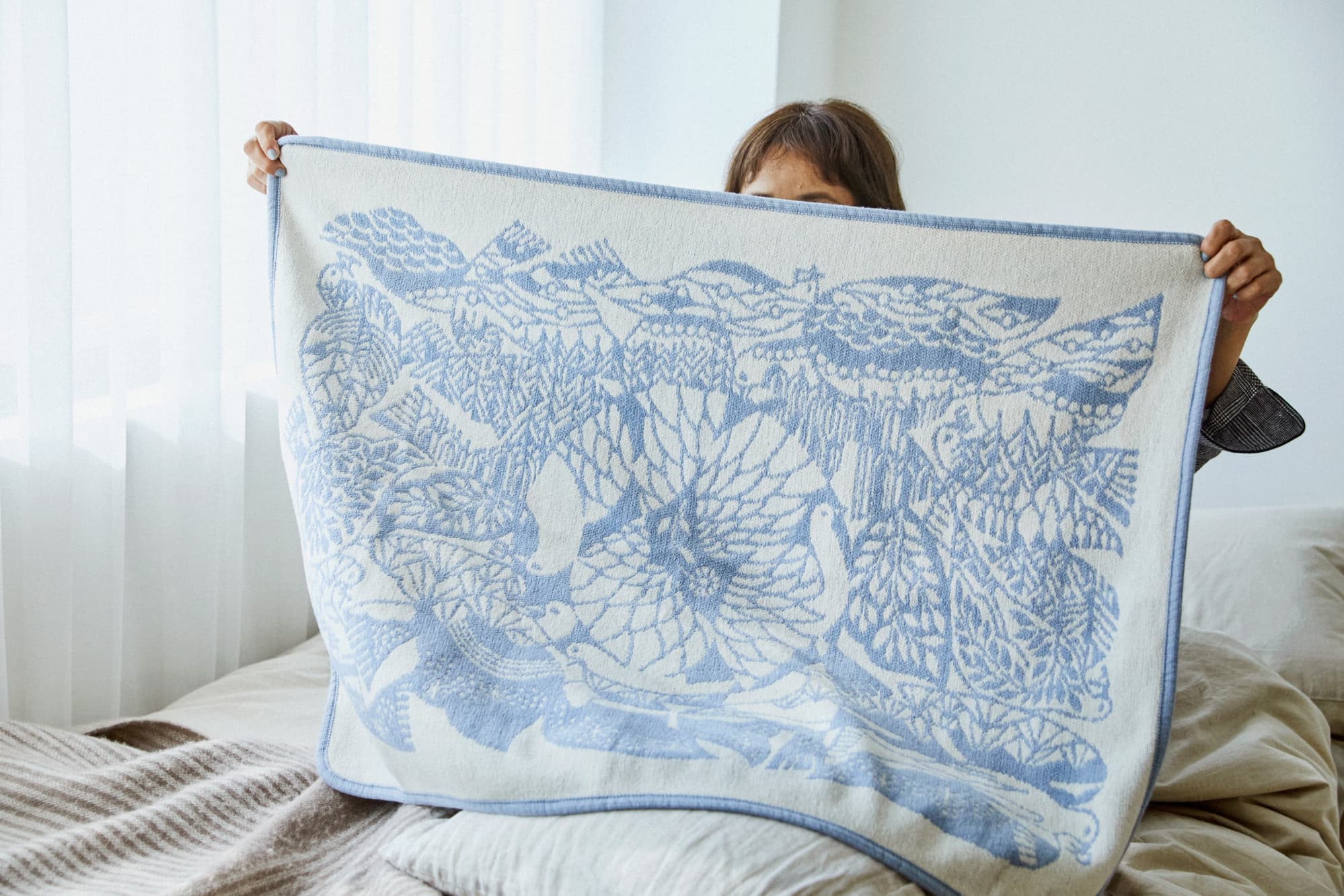 鳥・海・空・森（ブランケット・ブルー） - ほぼ日ハラマキ あたためる