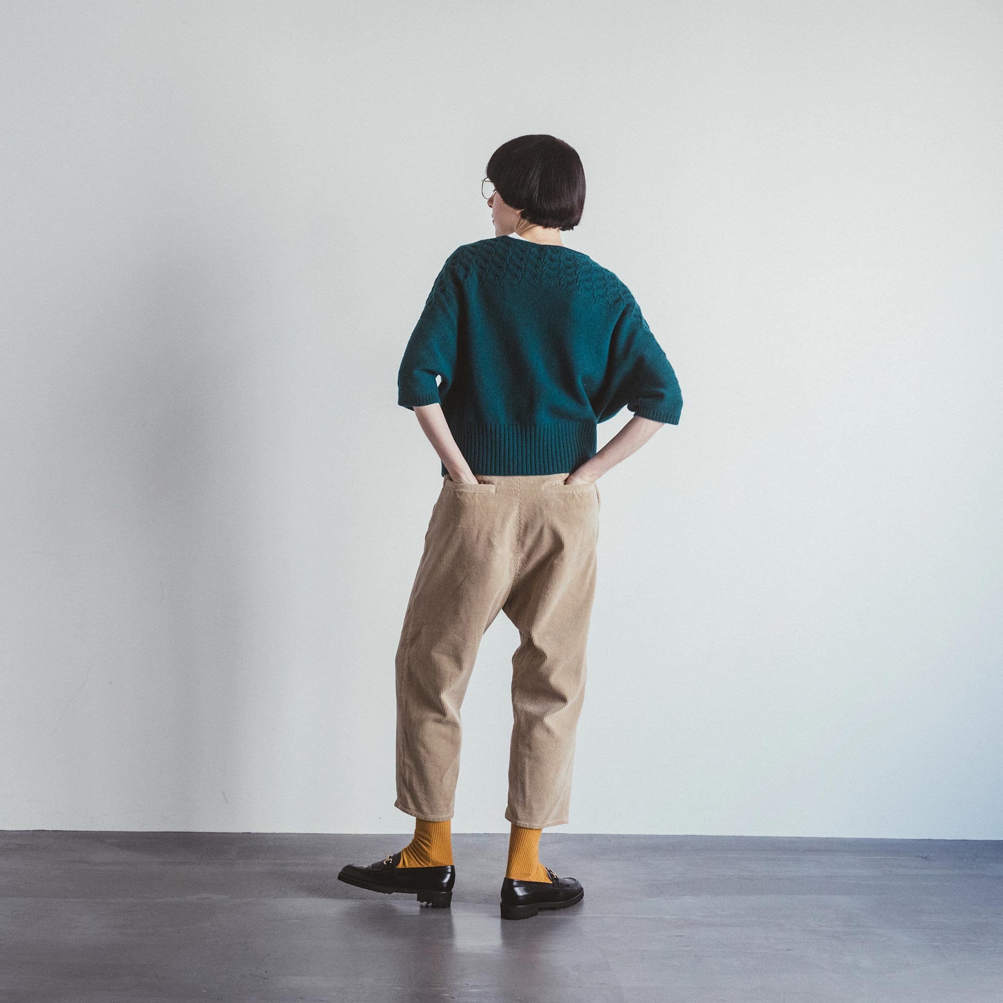 美品！45R ギマニット フラワープリント ボレロ インディゴ 3 ドルマン 45R（フォーティファイブアール）の「インディゴギマニットフラワー