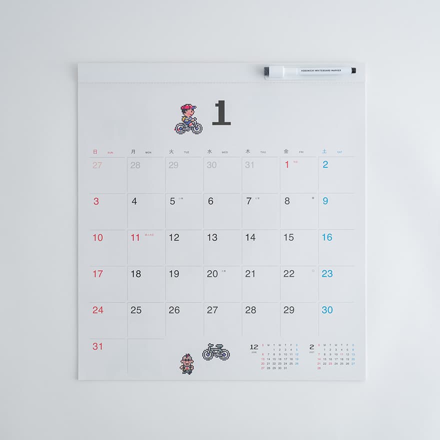 Calendario de pizarra blanca Hobonichi 2027 (MADRE) Tamaño completo