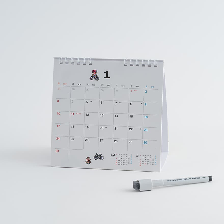 Calendario de pizarra blanca Hobonichi 2027 (MOTHER) Tamaño de escritorio