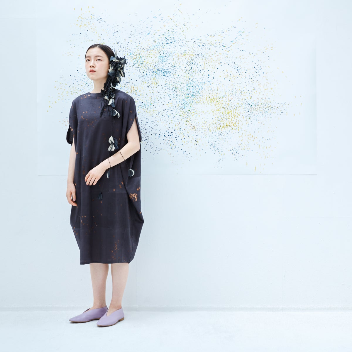 小宇宙（ワンピース） - 水彩画を着る。伊藤尚美さんのお店 2023 