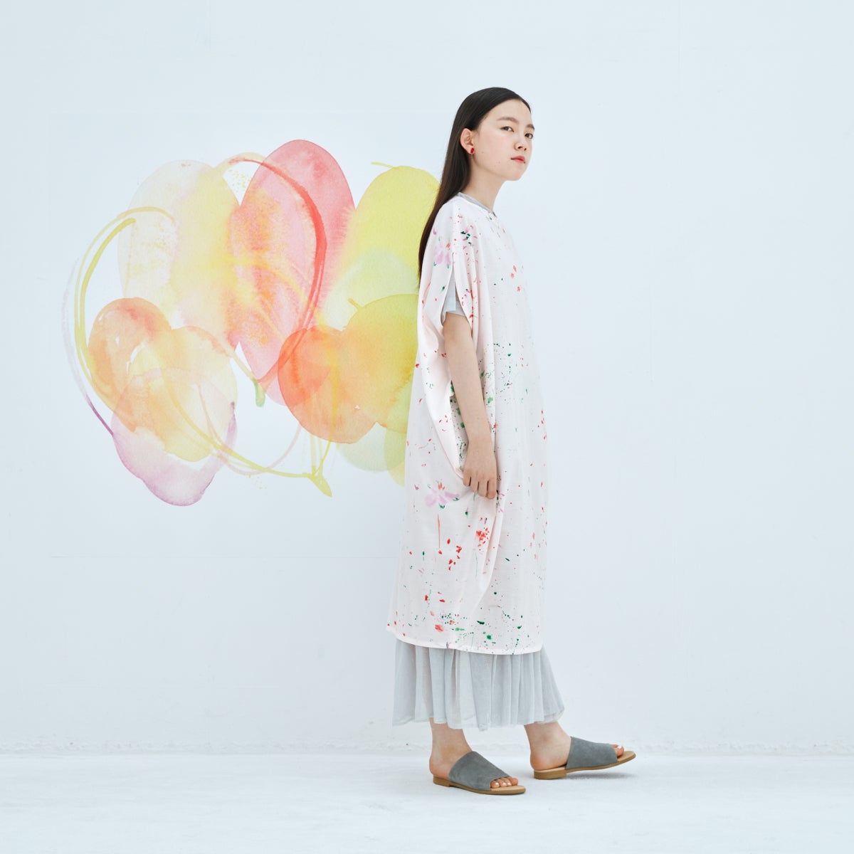 Flowers bloom（ワンピース） - 水彩画を着る。伊藤尚美さんのお店 