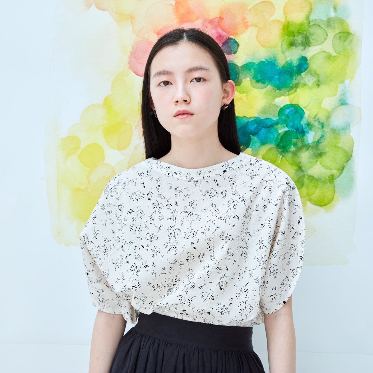 Bear fruits（ブラウス） - 水彩画を着る。伊藤尚美さんのお店 2023