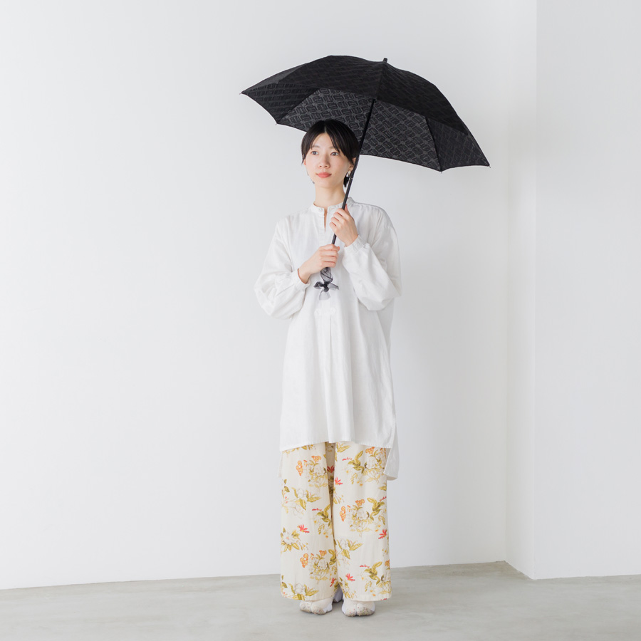 大森商店 刺繍日傘　ブラック 刺繍日傘（BLACK/BLACK）