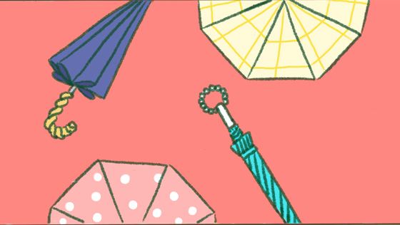 大森商店 刺繍日傘　ブラック 刺繍日傘（BLACK/BLACK）