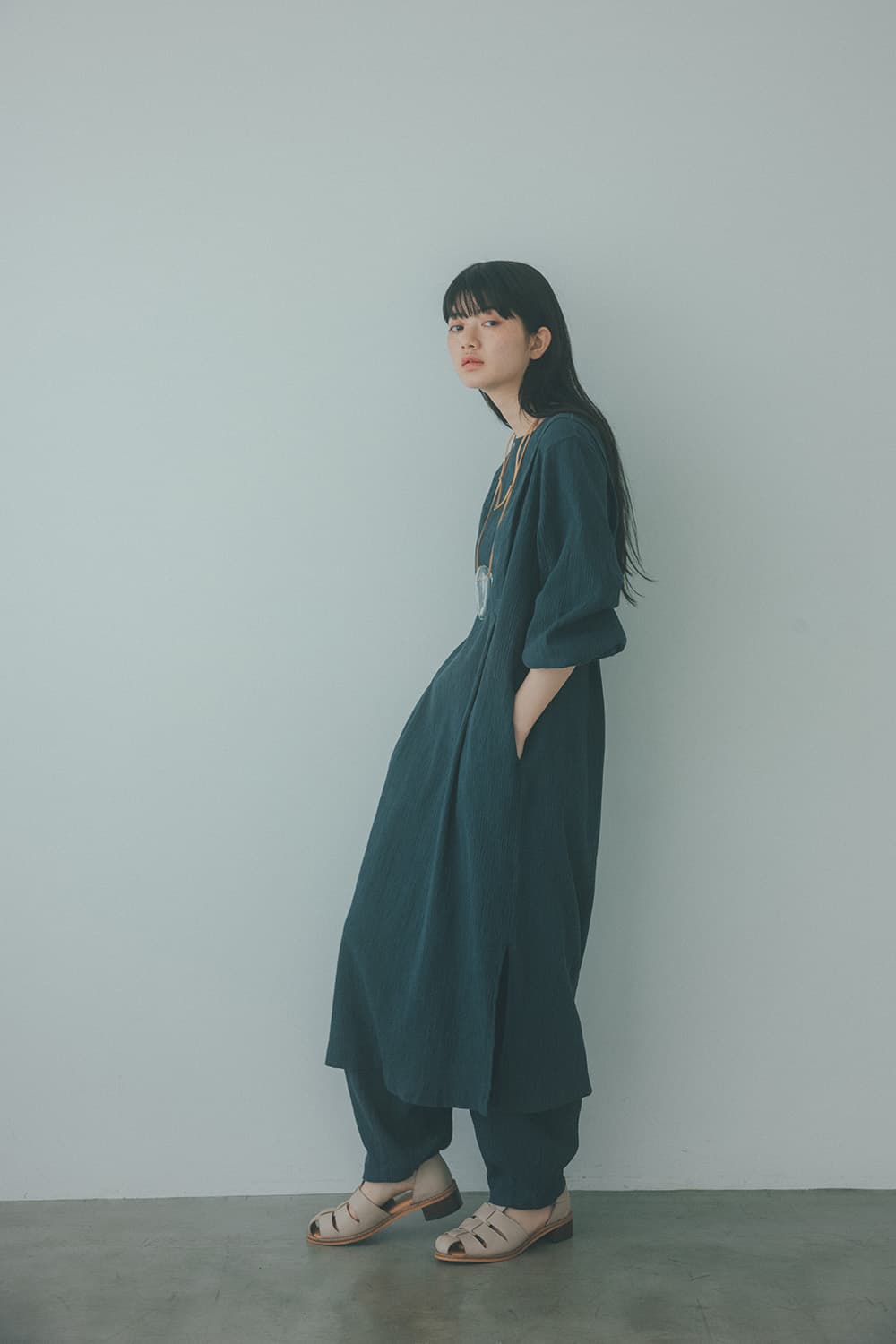 【未使用‼️完売品‼️】ビワコットンパフタックドレス パフタックドレス | 轟木節子がつくる、気持ちのいい服