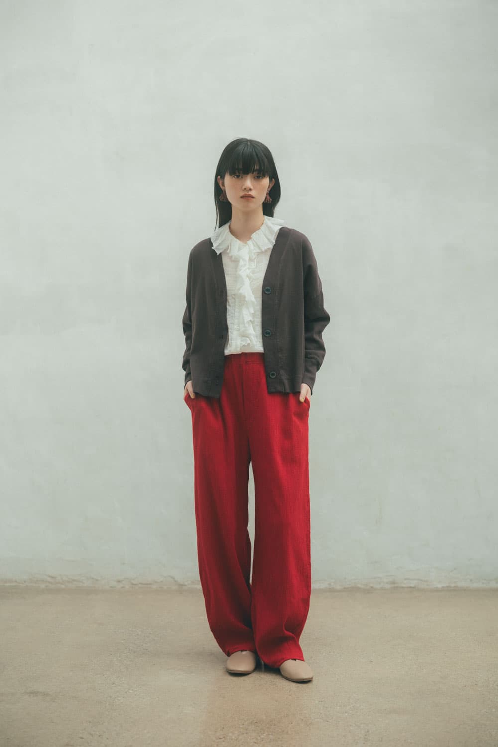 ONI YORYU 裾パイピングパンツ | 轟木節子がつくる、気持ちのいい服