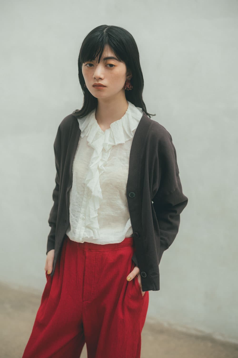 ONI YORYU 裾パイピングパンツ | 轟木節子がつくる、気持ちのいい服