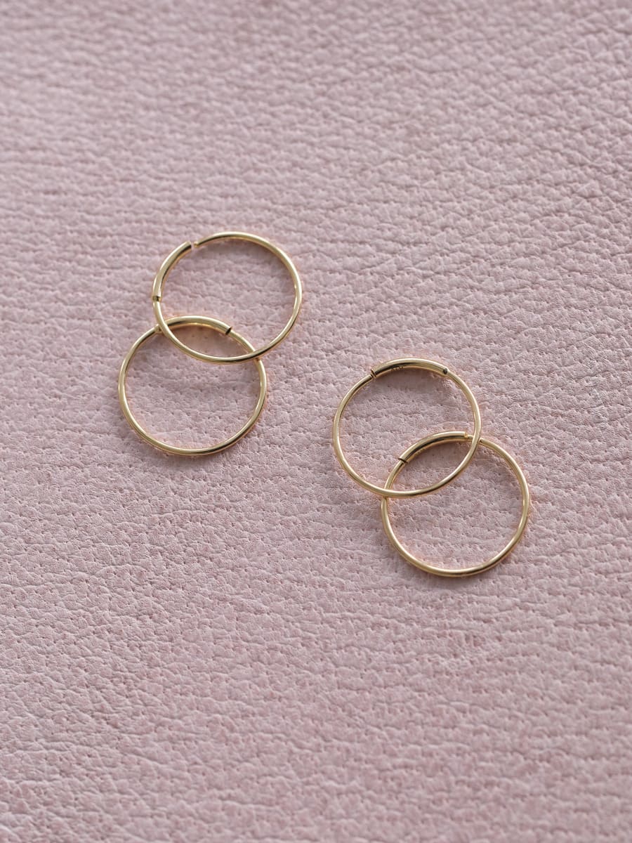 フープピアス・グラッセ／15mm - ひとさじのジュエリーune